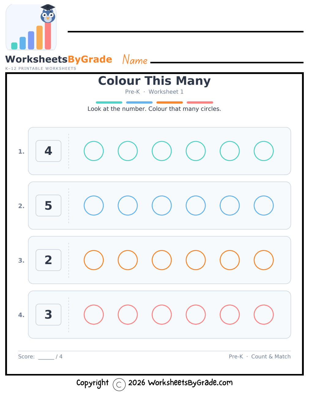 Colour This Many — Pre-K Worksheet 1 preview