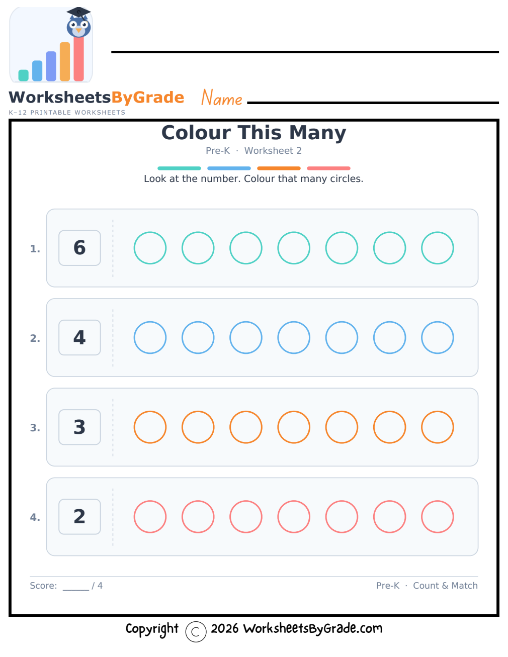 Colour This Many — Pre-K Worksheet 2 preview