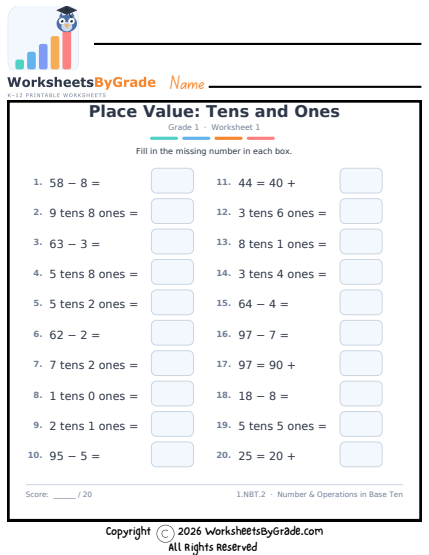 Place Value: Tens and Ones preview